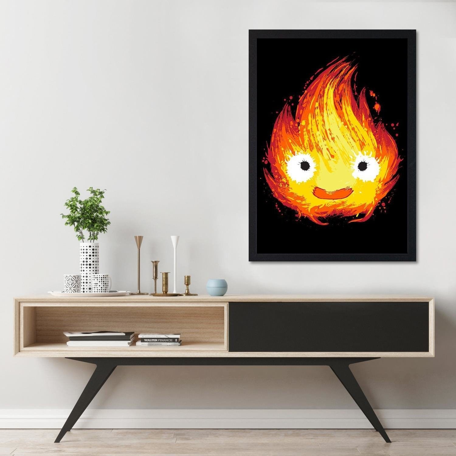 Glezna melnā rāmī - Fire Spirit Ghost Red  Home Trends