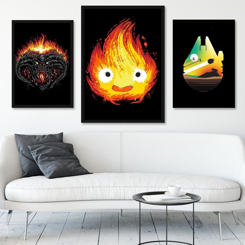 Glezna melnā rāmī - Fire Spirit Ghost Red  Home Trends