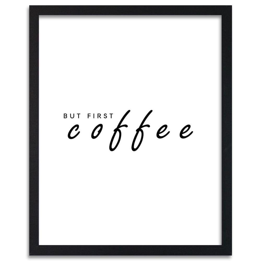 Glezna melnā rāmī - First Coffee Home Trends