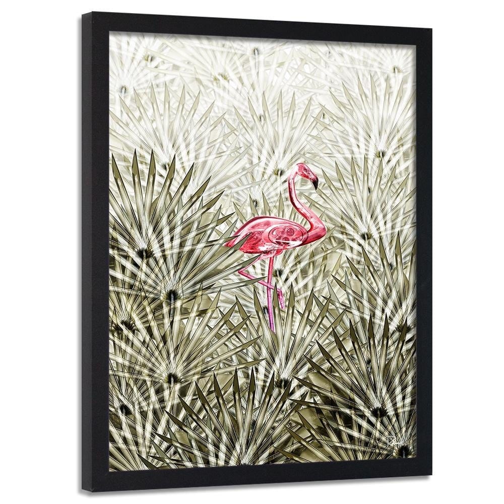 Glezna melnā rāmī - Flamingo Digital Pink Home Trends