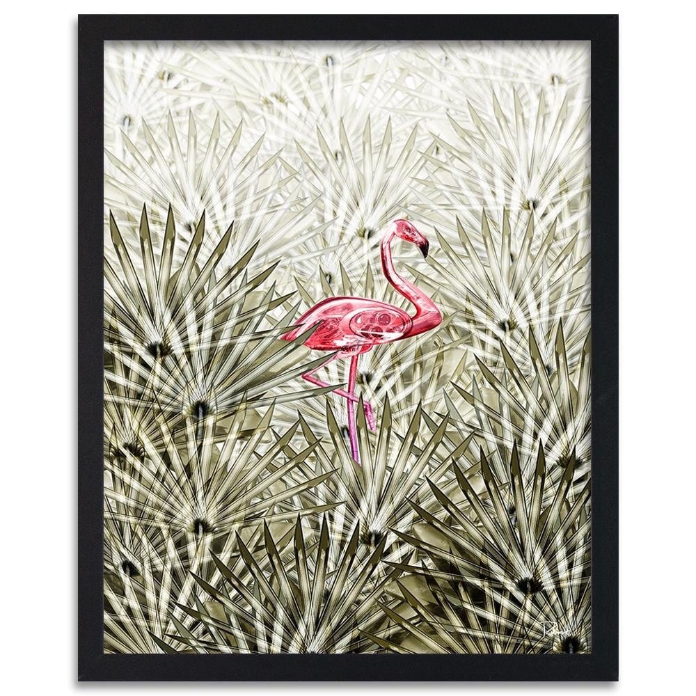 Glezna melnā rāmī - Flamingo Digital Pink Home Trends