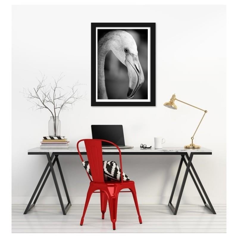 Glezna melnā rāmī - Flamingo in black and white Home Trends