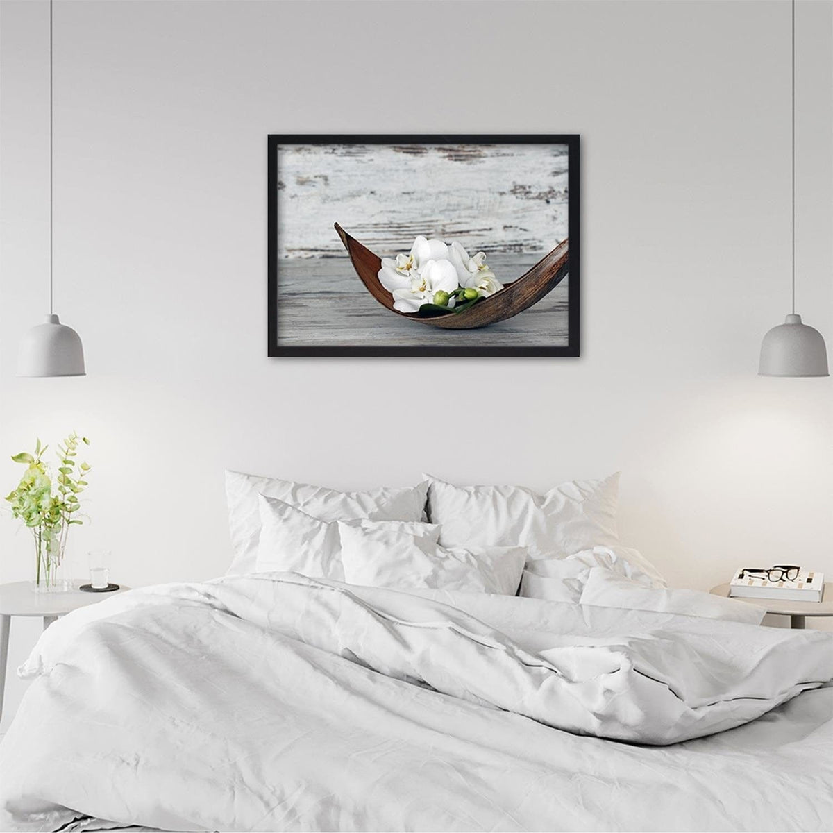 Glezna melnā rāmī - Flower On The Wood Home Trends
