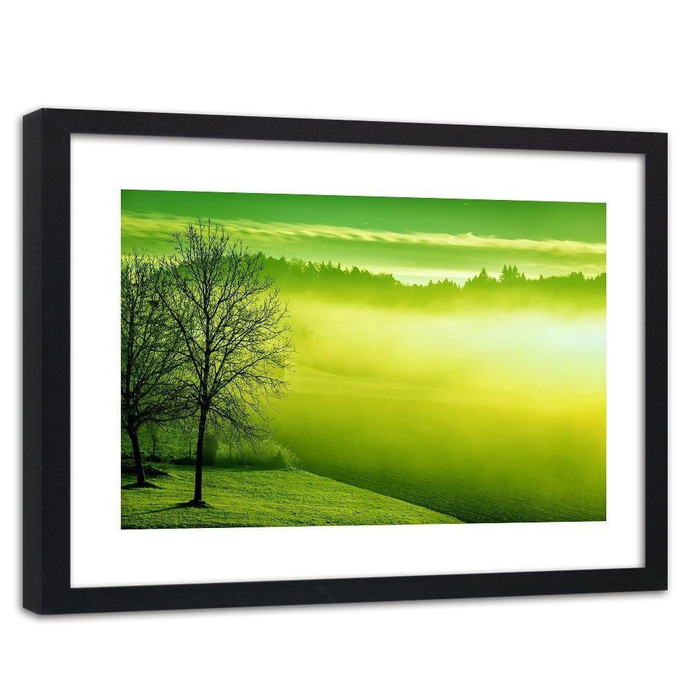 Glezna melnā rāmī - Fog On The Lake 3 Home Trends