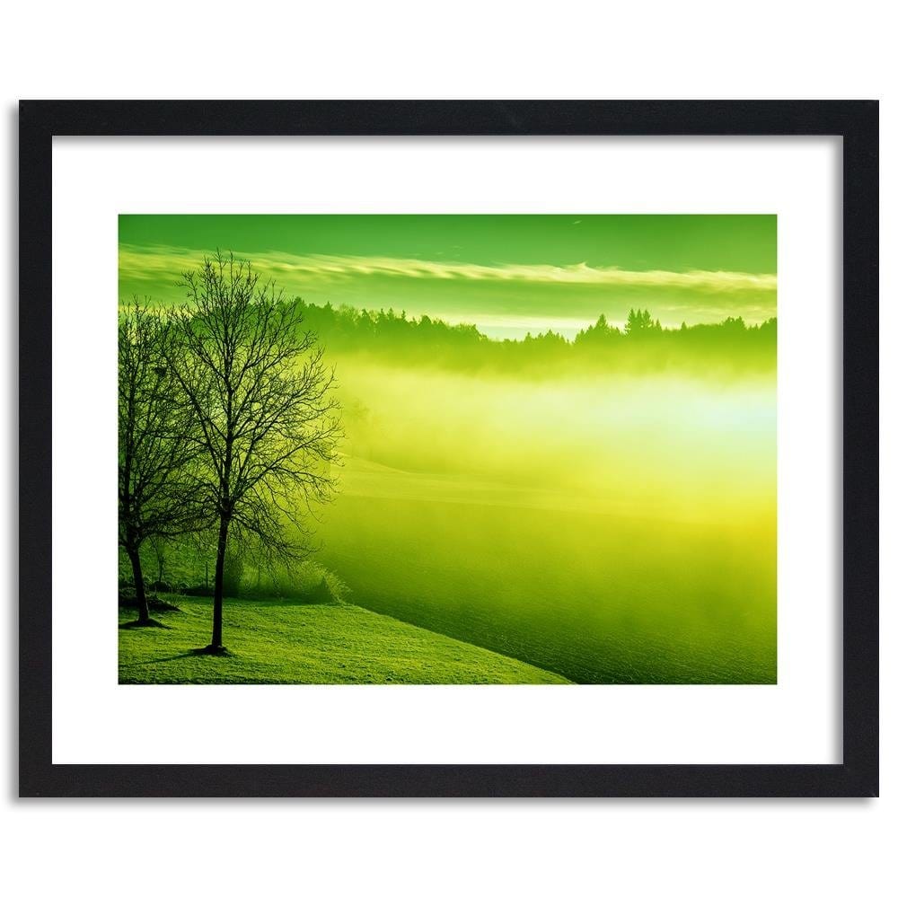 Glezna melnā rāmī - Fog On The Lake 3 Home Trends