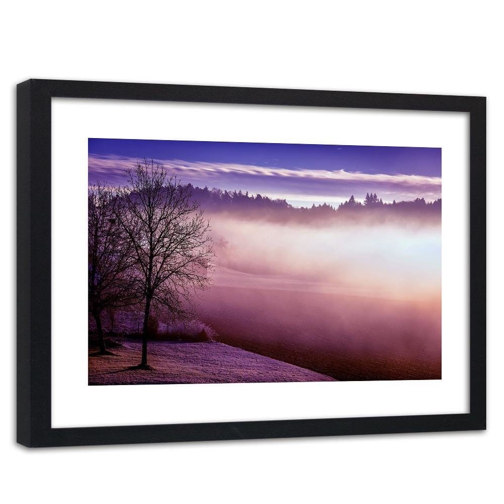 Glezna melnā rāmī - Fog On The Lake 4 Home Trends