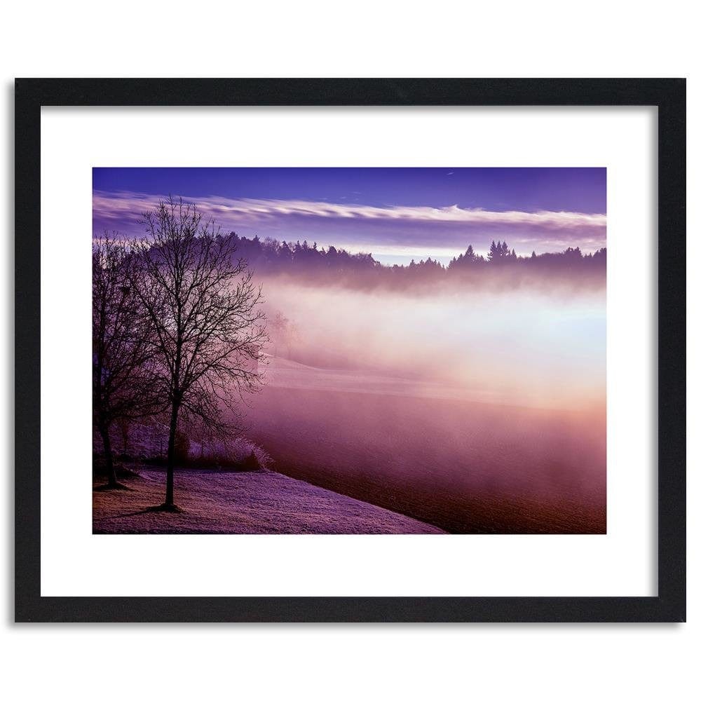 Glezna melnā rāmī - Fog On The Lake 4 Home Trends