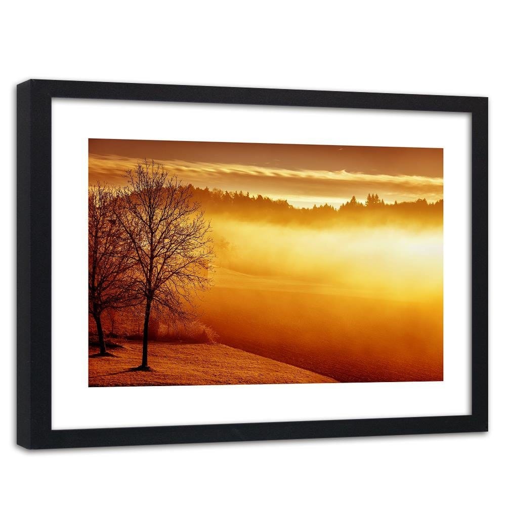 Glezna melnā rāmī - Fog On The Lake Home Trends