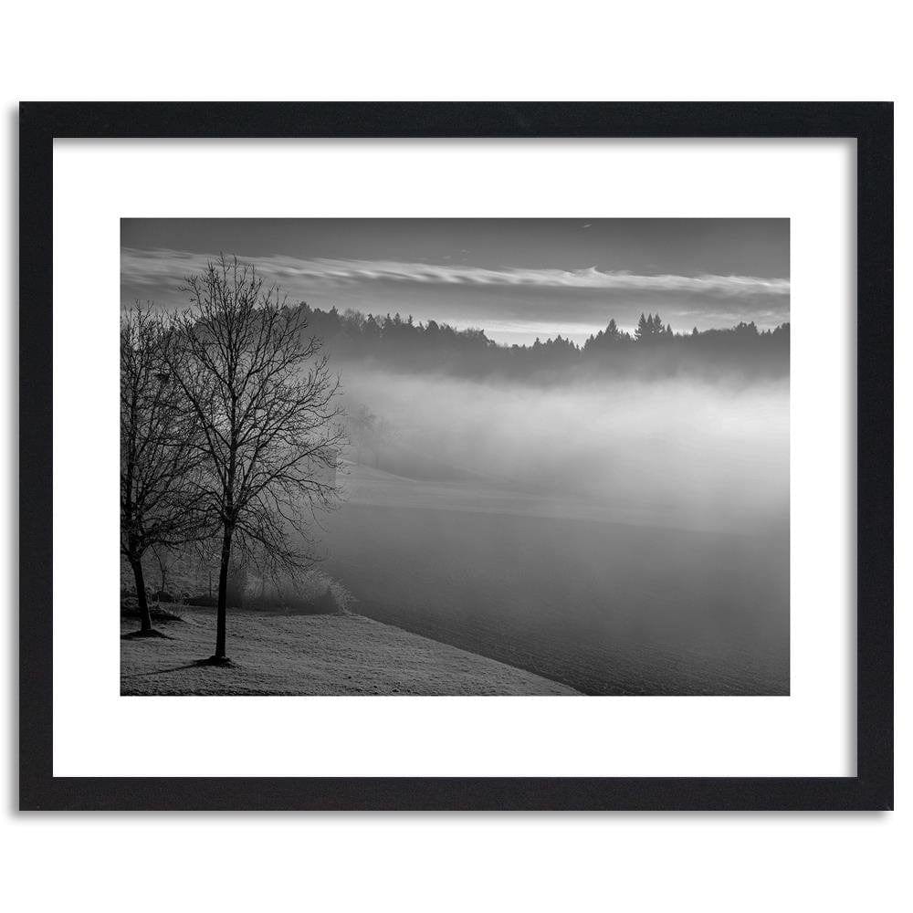 Glezna melnā rāmī - Fog Over The Lake 2 Home Trends