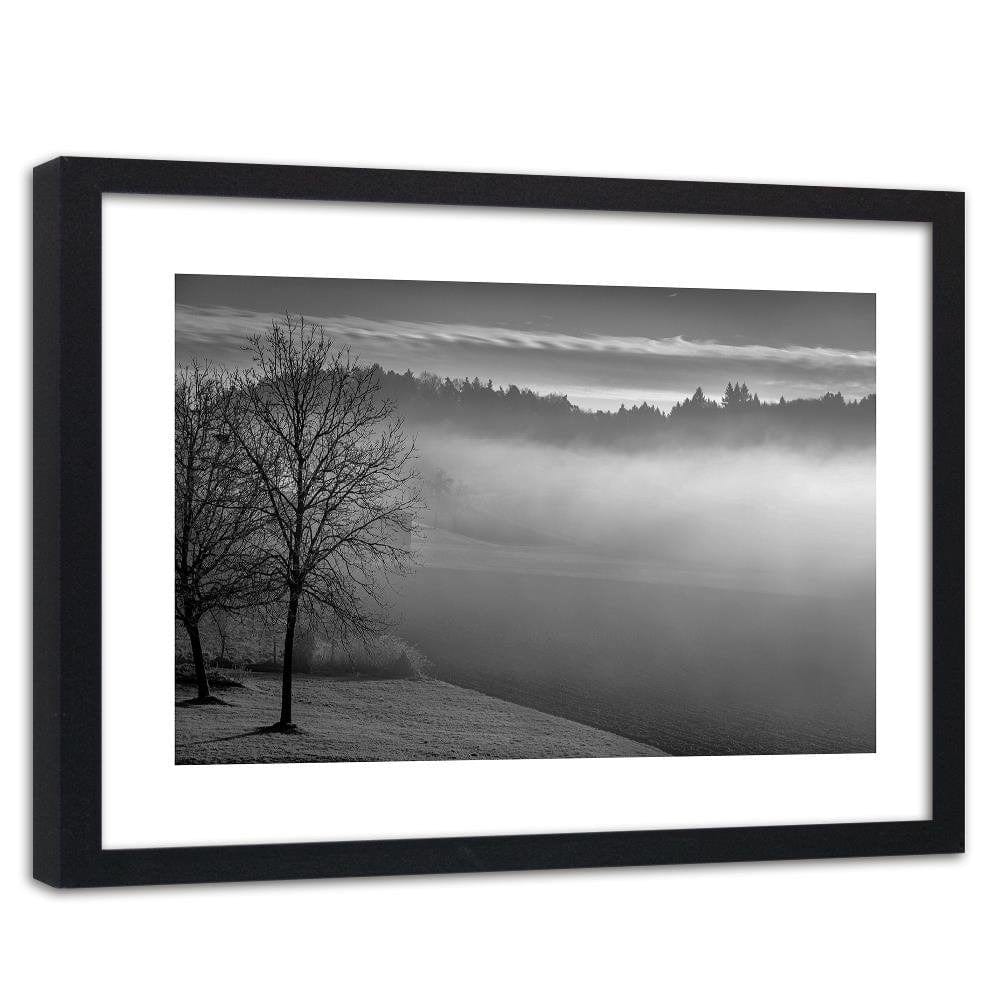Glezna melnā rāmī - Fog Over The Lake 2 Home Trends