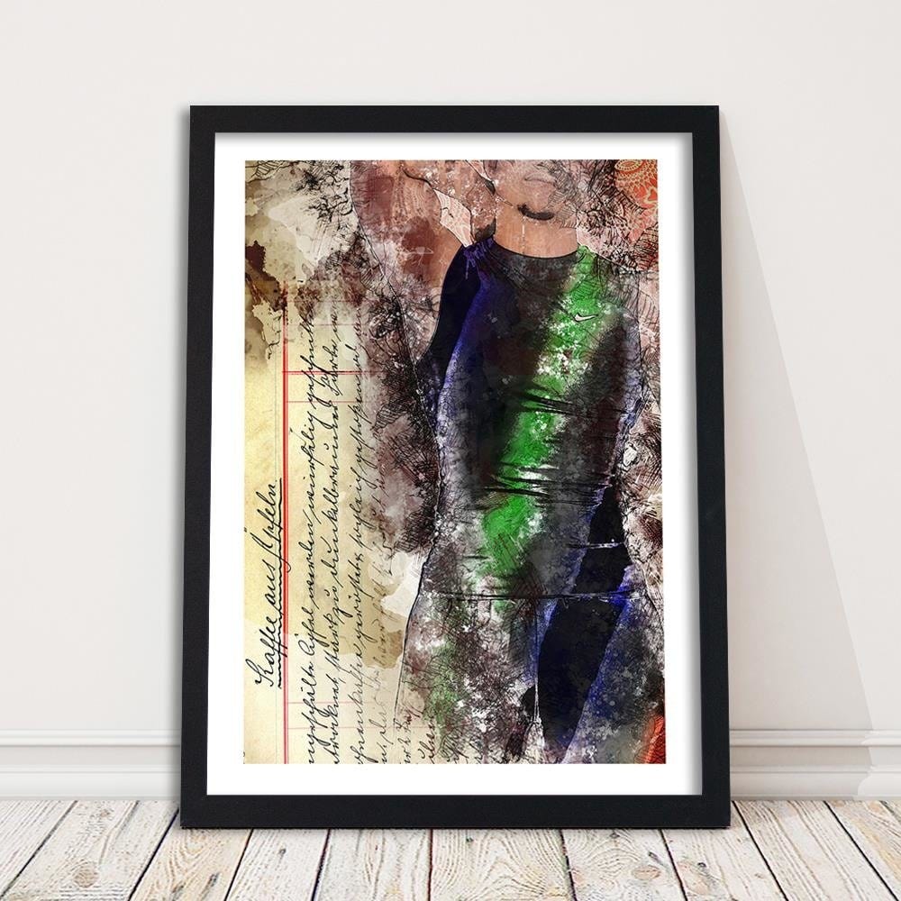 Glezna melnā rāmī - Footballer Abstraction Home Trends