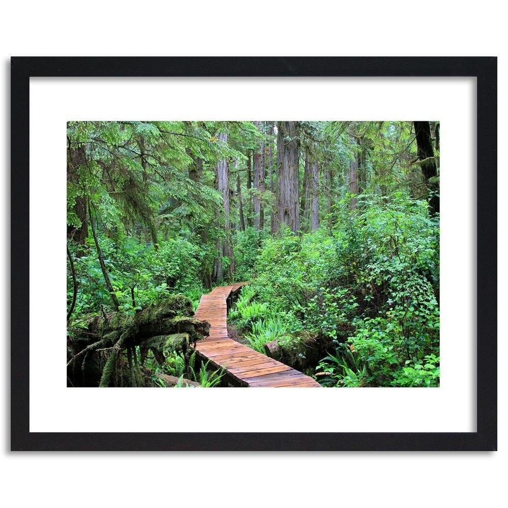 Glezna melnā rāmī - Footbridge In The Forest Home Trends