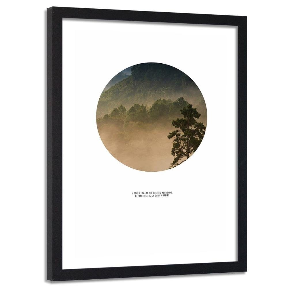 Glezna melnā rāmī - Forest In A Circle Home Trends