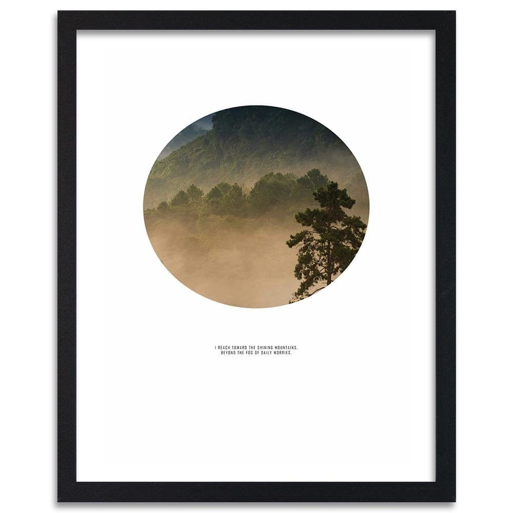 Glezna melnā rāmī - Forest In A Circle Home Trends
