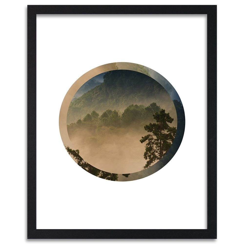Glezna melnā rāmī - Forest In A Circle Home Trends