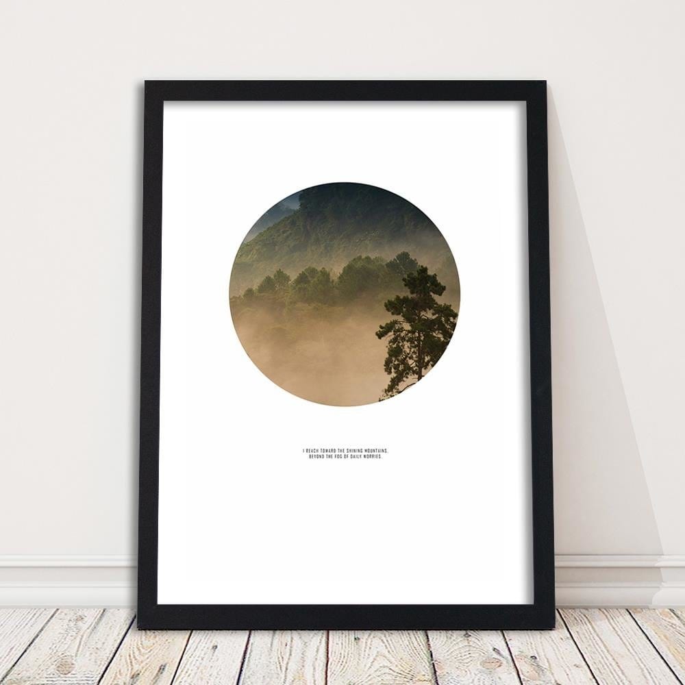 Glezna melnā rāmī - Forest In A Circle Home Trends