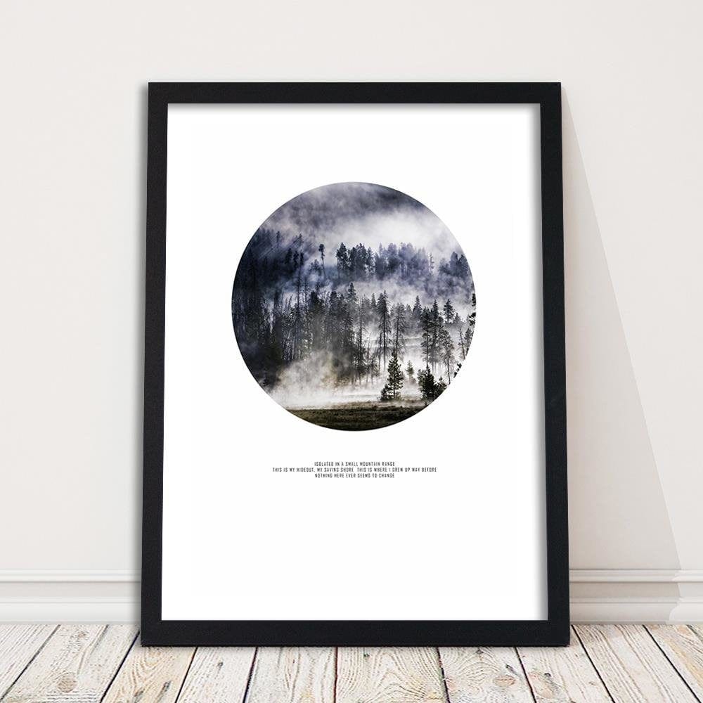 Glezna melnā rāmī - Forest In Smoke Home Trends