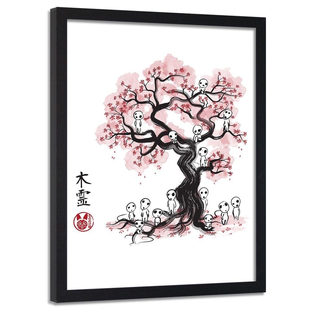 Glezna melnā rāmī - Forest Spirit Red Home Trends