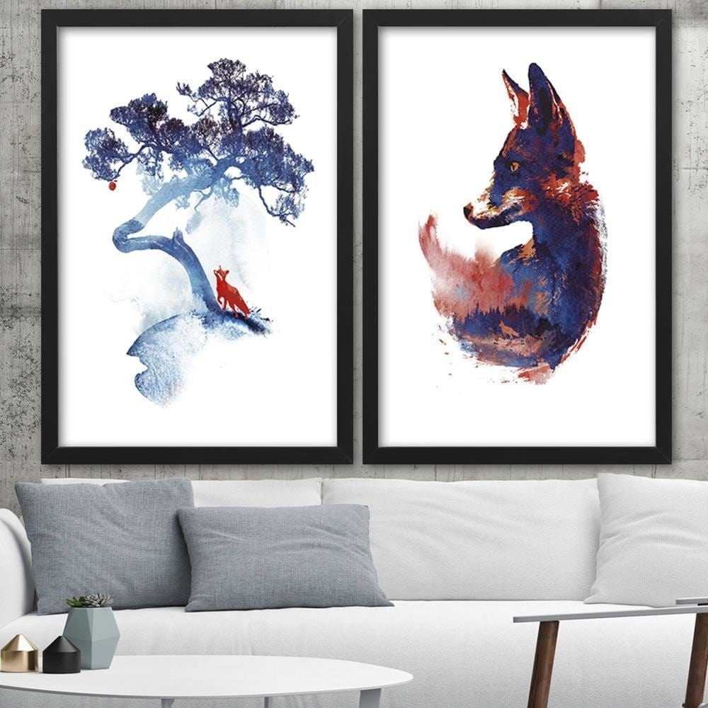 Glezna melnā rāmī - Fox And An Apple Home Trends