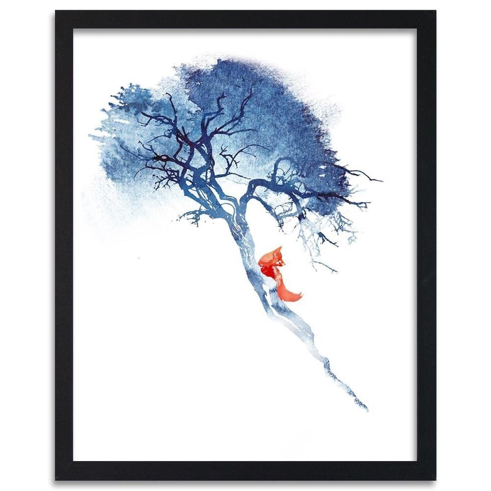 Glezna melnā rāmī - Fox On The Tree Home Trends
