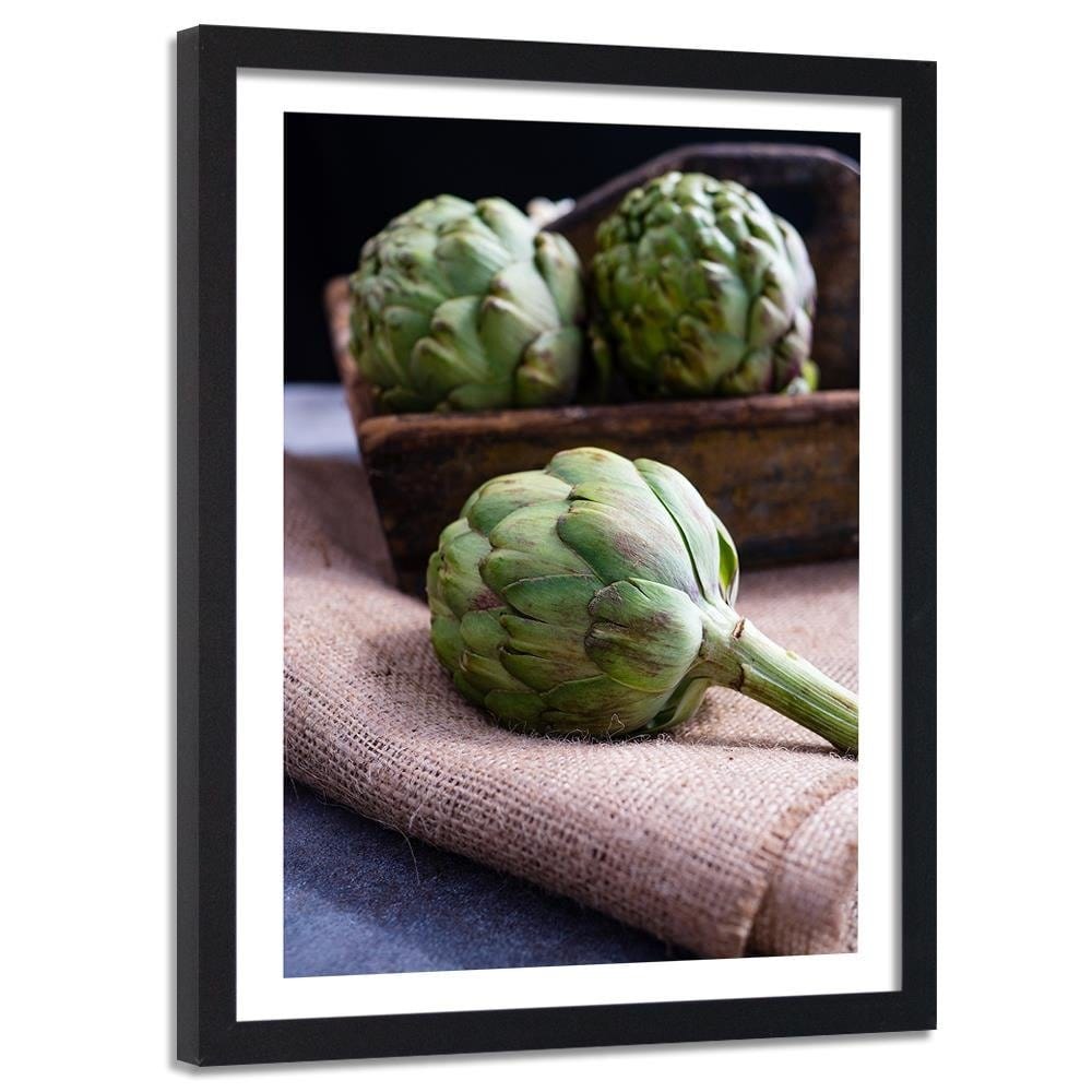Glezna melnā rāmī - Fresh Artichokes Home Trends