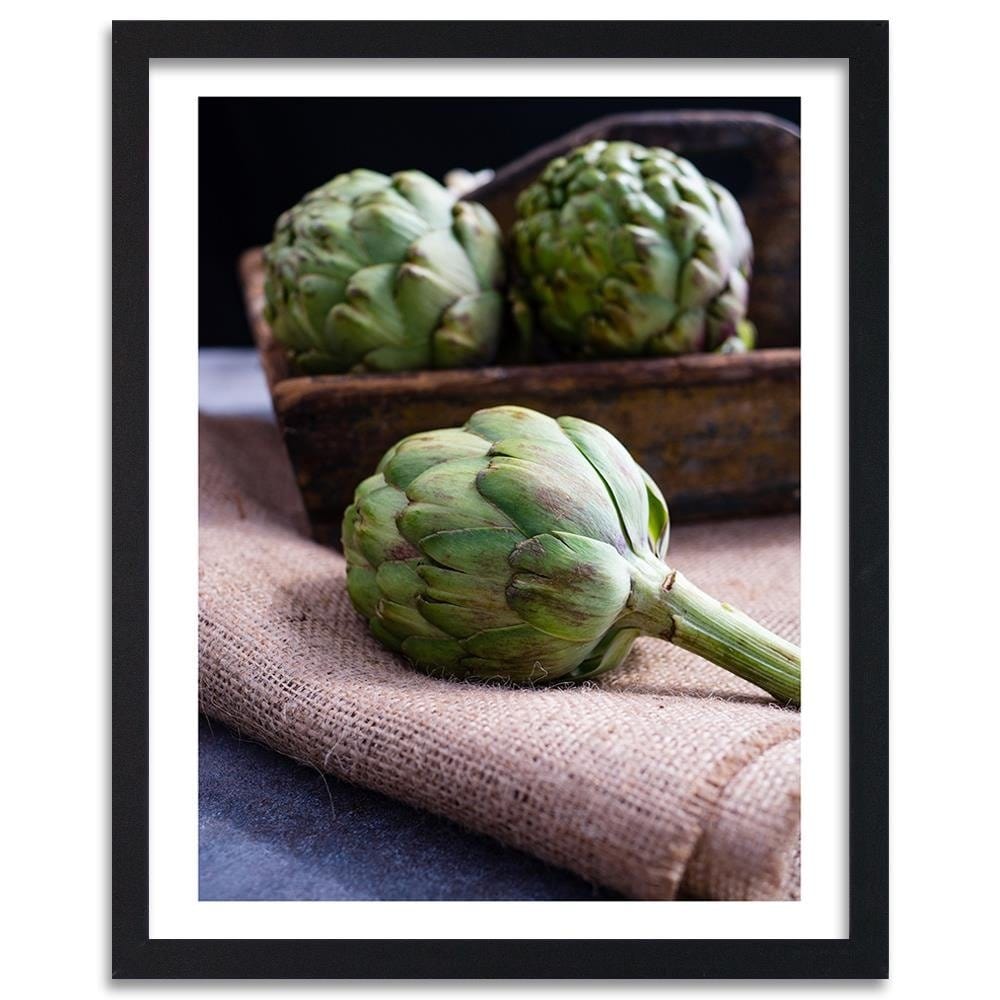 Glezna melnā rāmī - Fresh Artichokes Home Trends