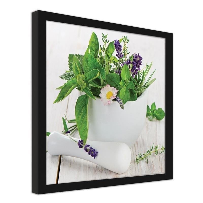 Glezna melnā rāmī - Fresh herbs Home Trends