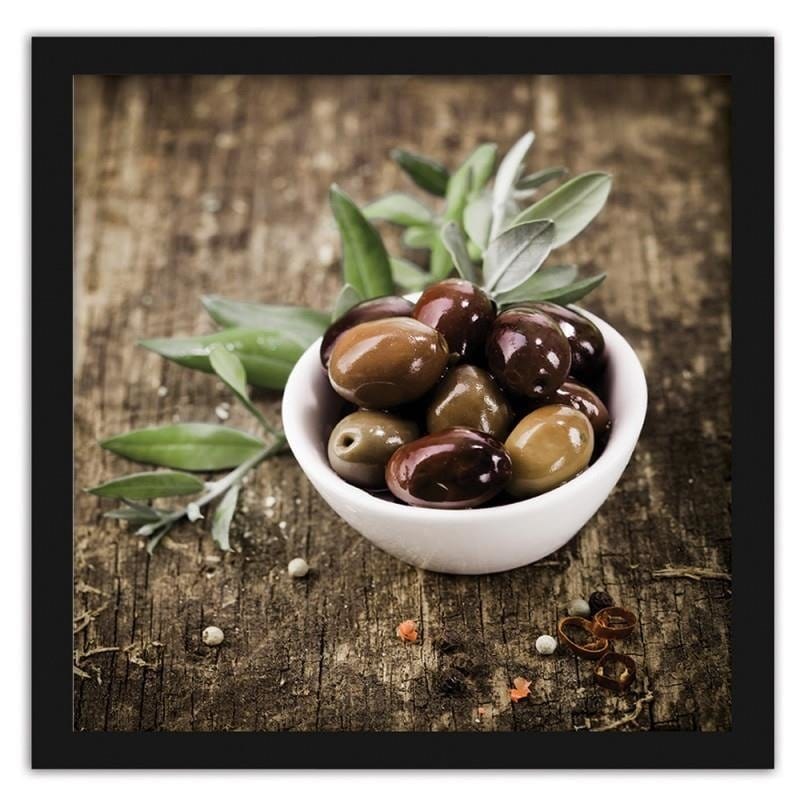 Glezna melnā rāmī - Fresh olives Home Trends