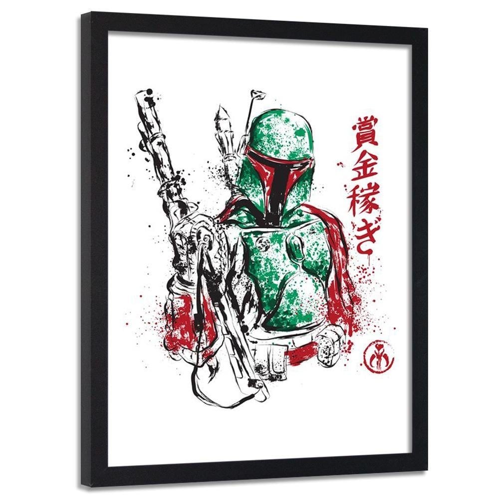 Glezna melnā rāmī - Galactic Assassin Green Home Trends