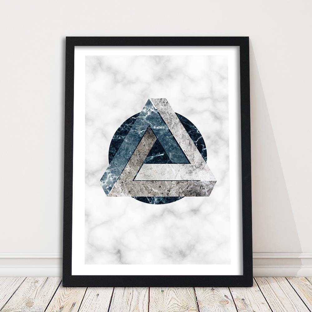 Glezna melnā rāmī - Geometric Abstraction - Marble Home Trends