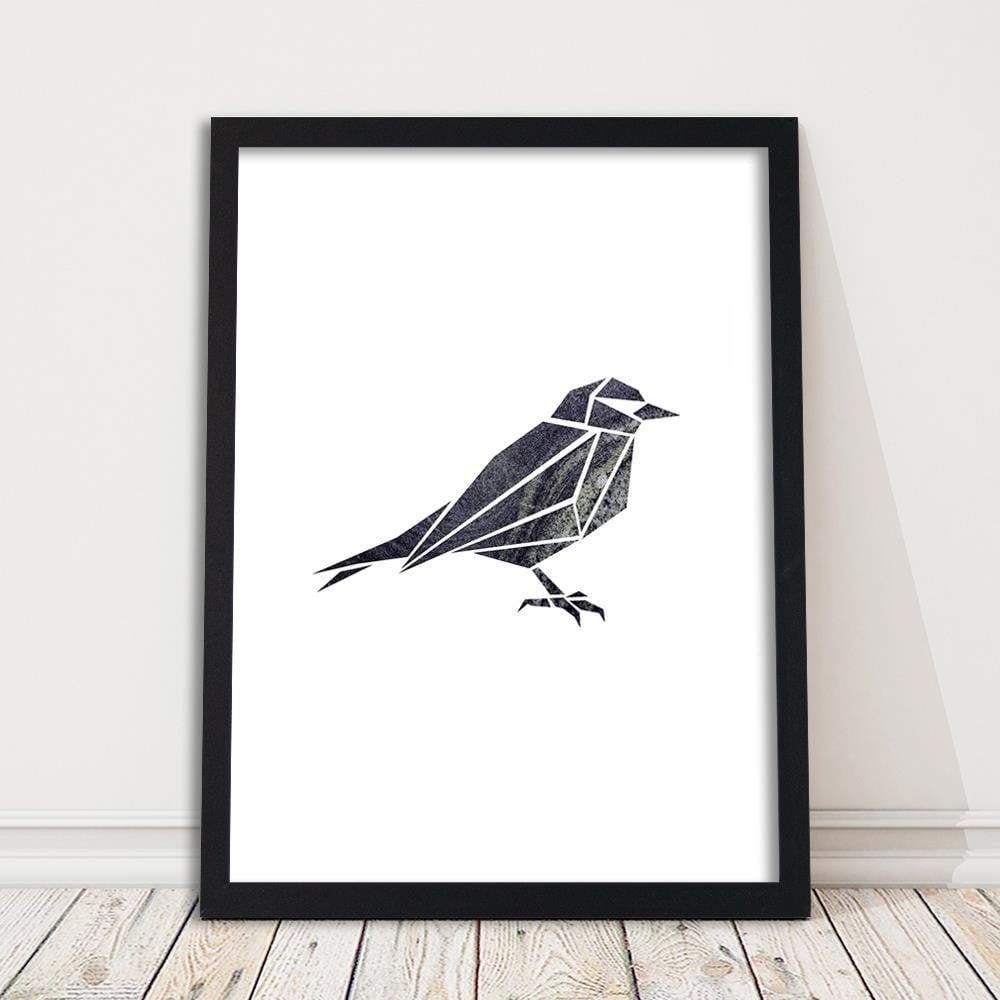 Glezna melnā rāmī - Geometric Bird 2 Home Trends