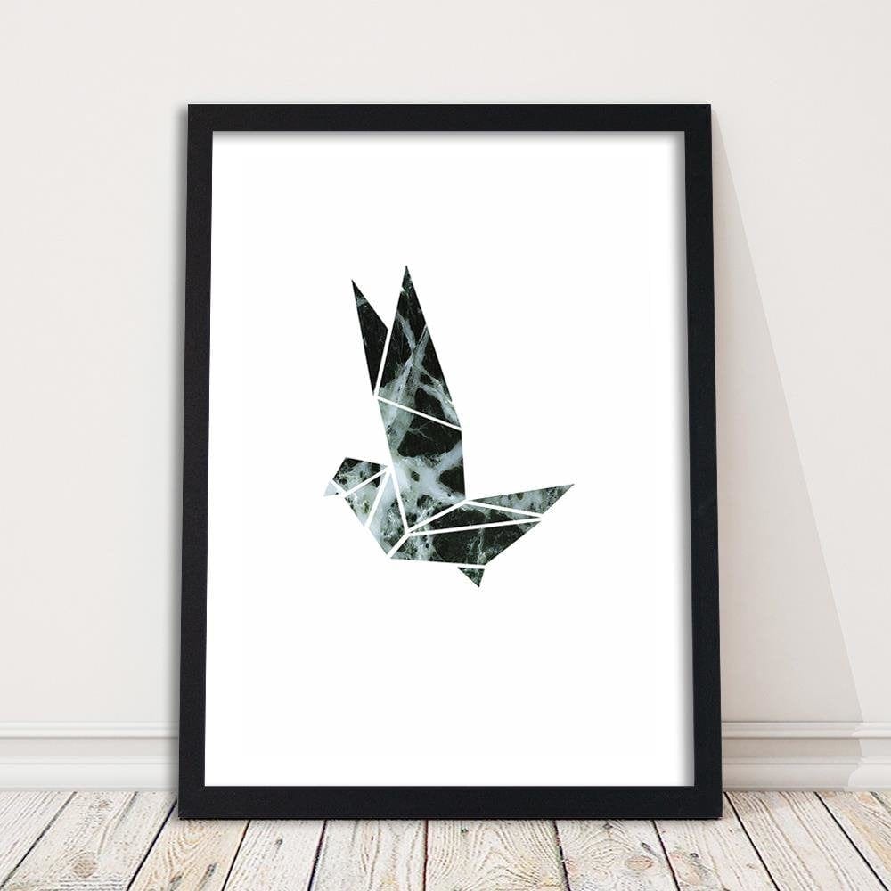 Glezna melnā rāmī - Geometric Bird Home Trends