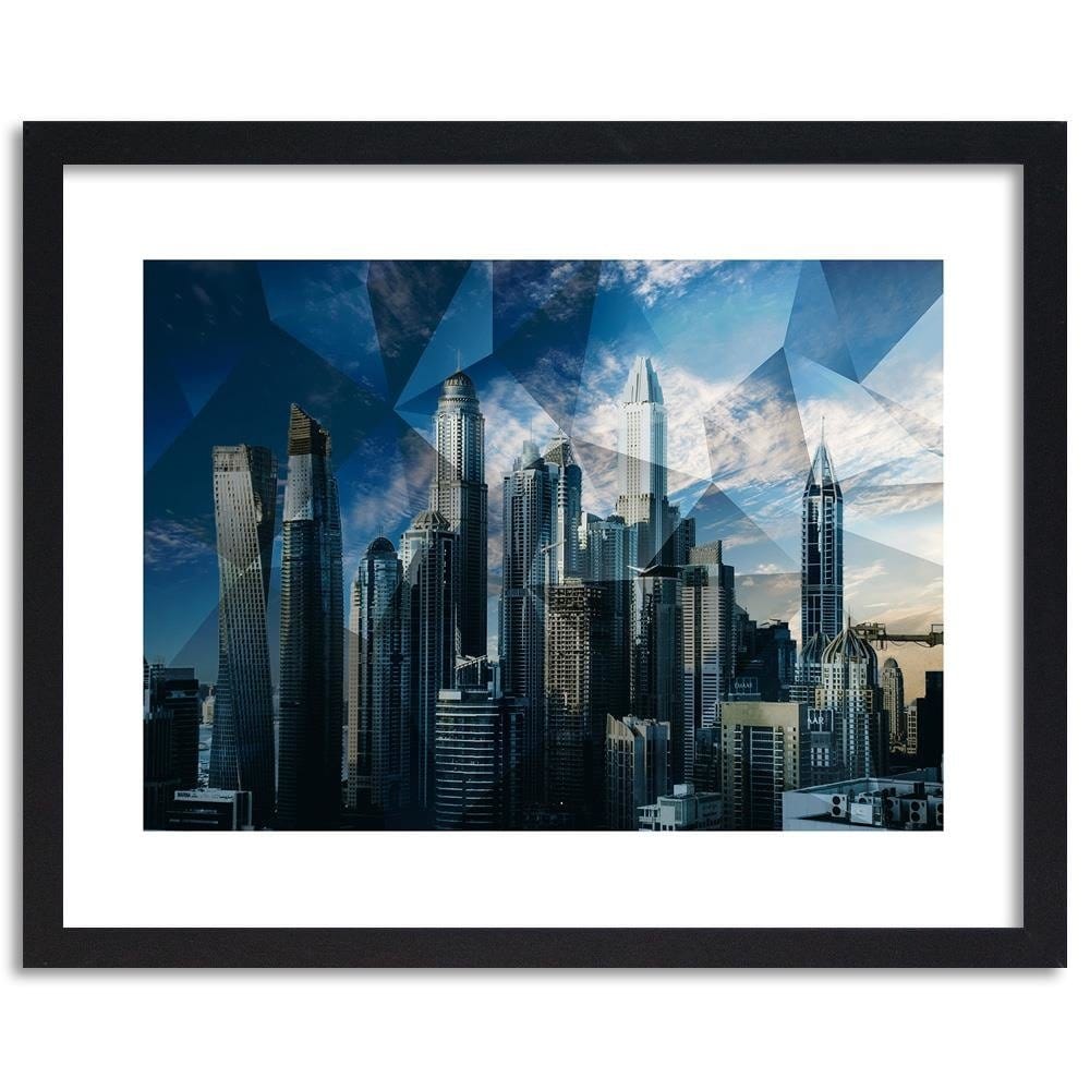 Glezna melnā rāmī - Geometric City 1 Home Trends