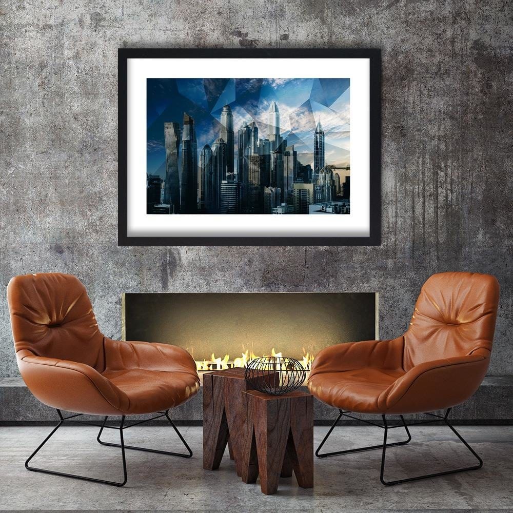 Glezna melnā rāmī - Geometric City 1 Home Trends