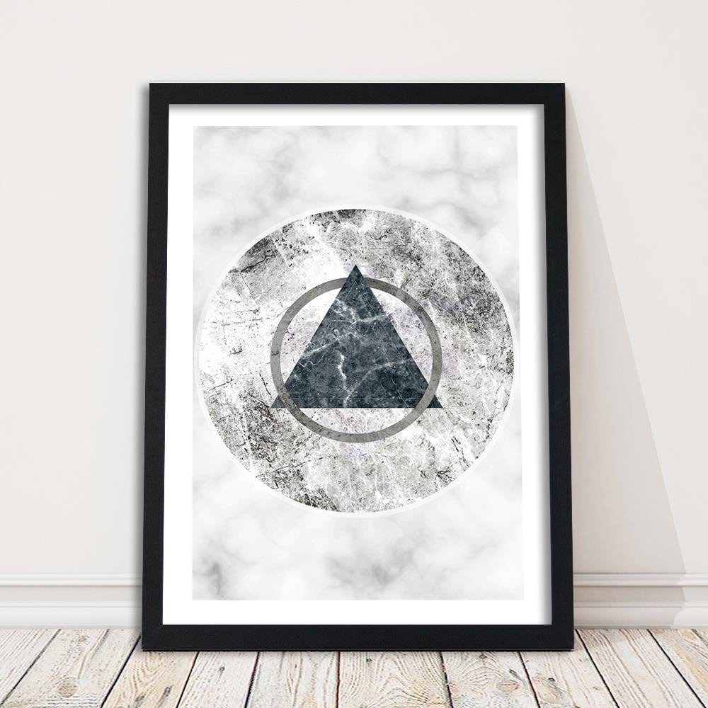 Glezna melnā rāmī - Geometric Figures Marble Home Trends