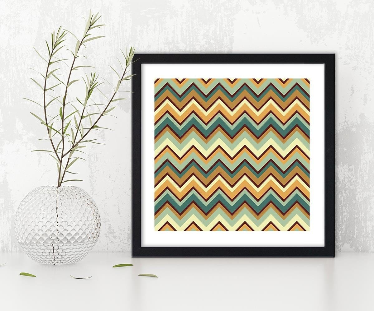 Glezna melnā rāmī - Geometric Zigzag 1 Home Trends