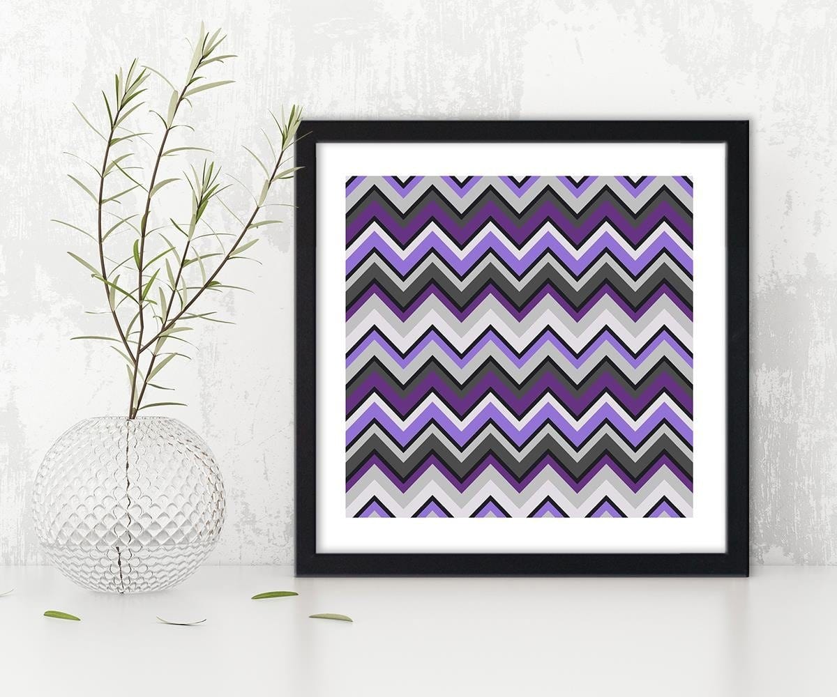 Glezna melnā rāmī - Geometric Zigzag 4 Home Trends