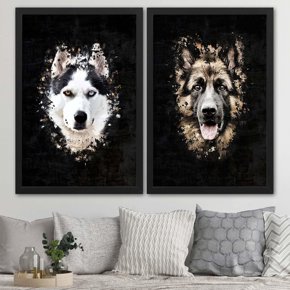 Glezna melnā rāmī - German Shepherd Home Trends