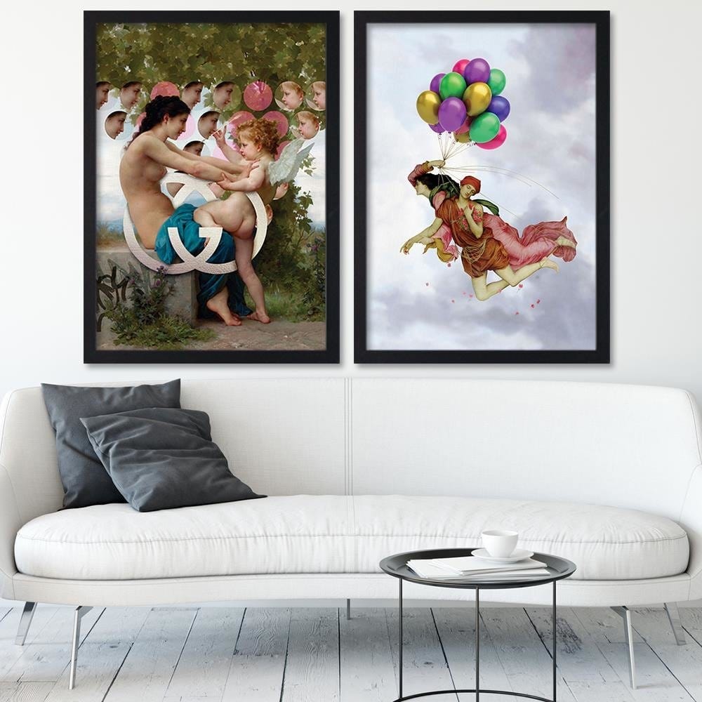 Glezna melnā rāmī - Girl And Cupid Home Trends