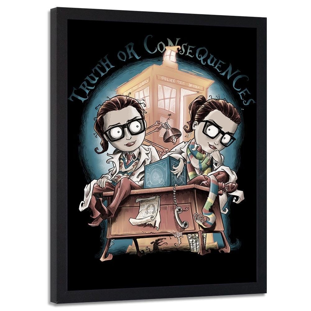 Glezna melnā rāmī - Girls Wearing Glasses Home Trends