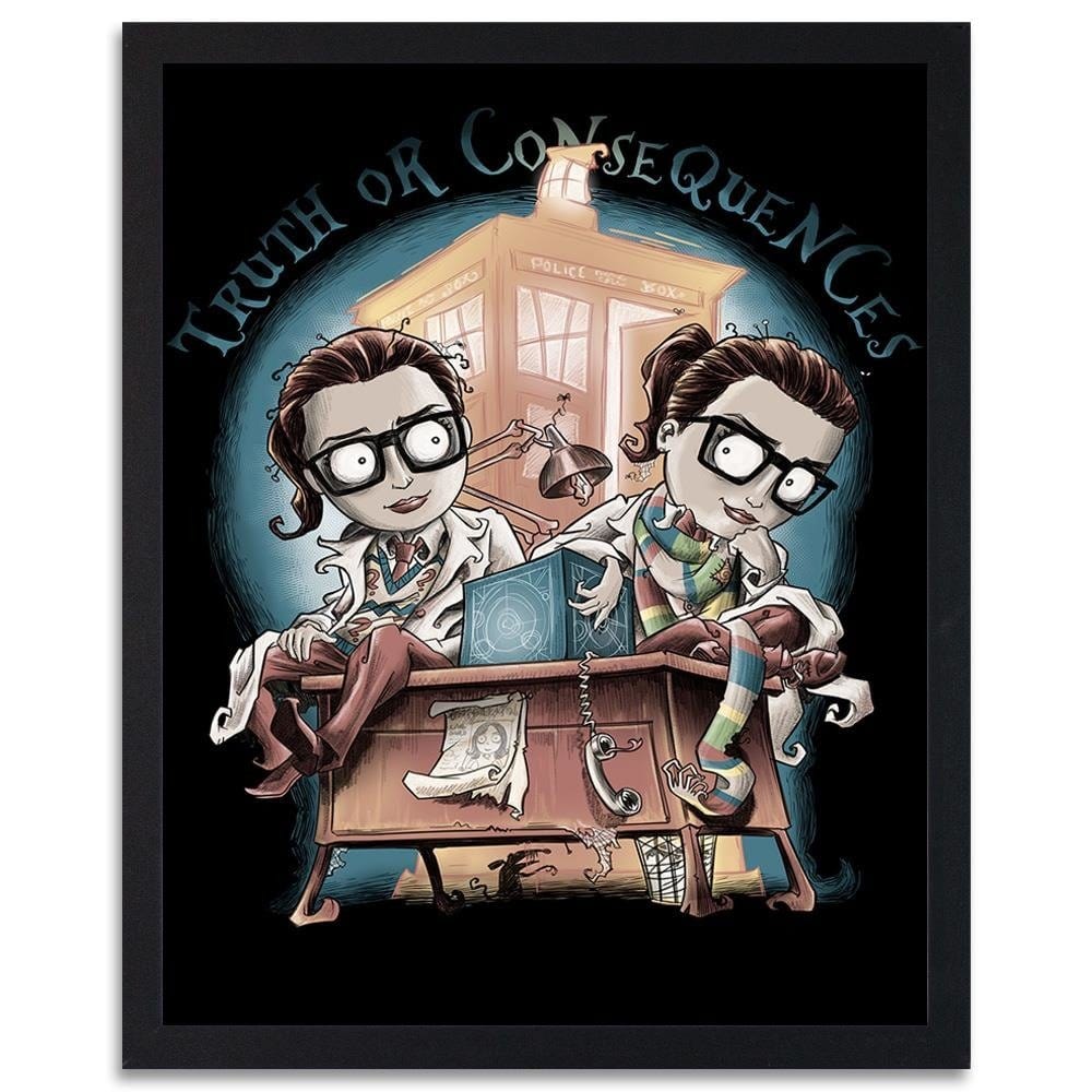 Glezna melnā rāmī - Girls Wearing Glasses Home Trends