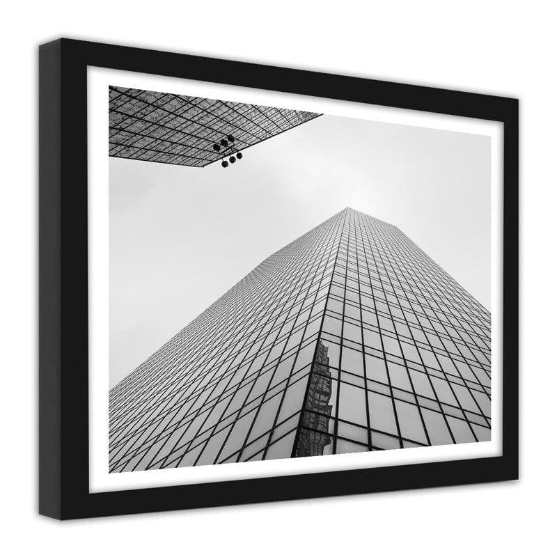 Glezna melnā rāmī - Glass skyscraper Home Trends