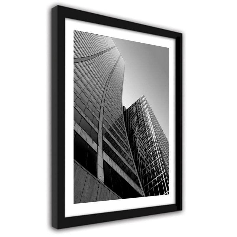 Glezna melnā rāmī - Glass skyscrapers Home Trends