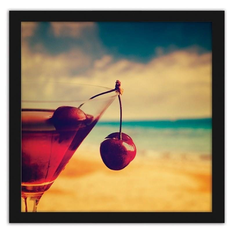 Glezna melnā rāmī - Glass with cherry Home Trends