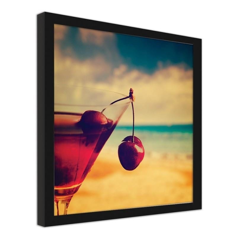 Glezna melnā rāmī - Glass with cherry Home Trends