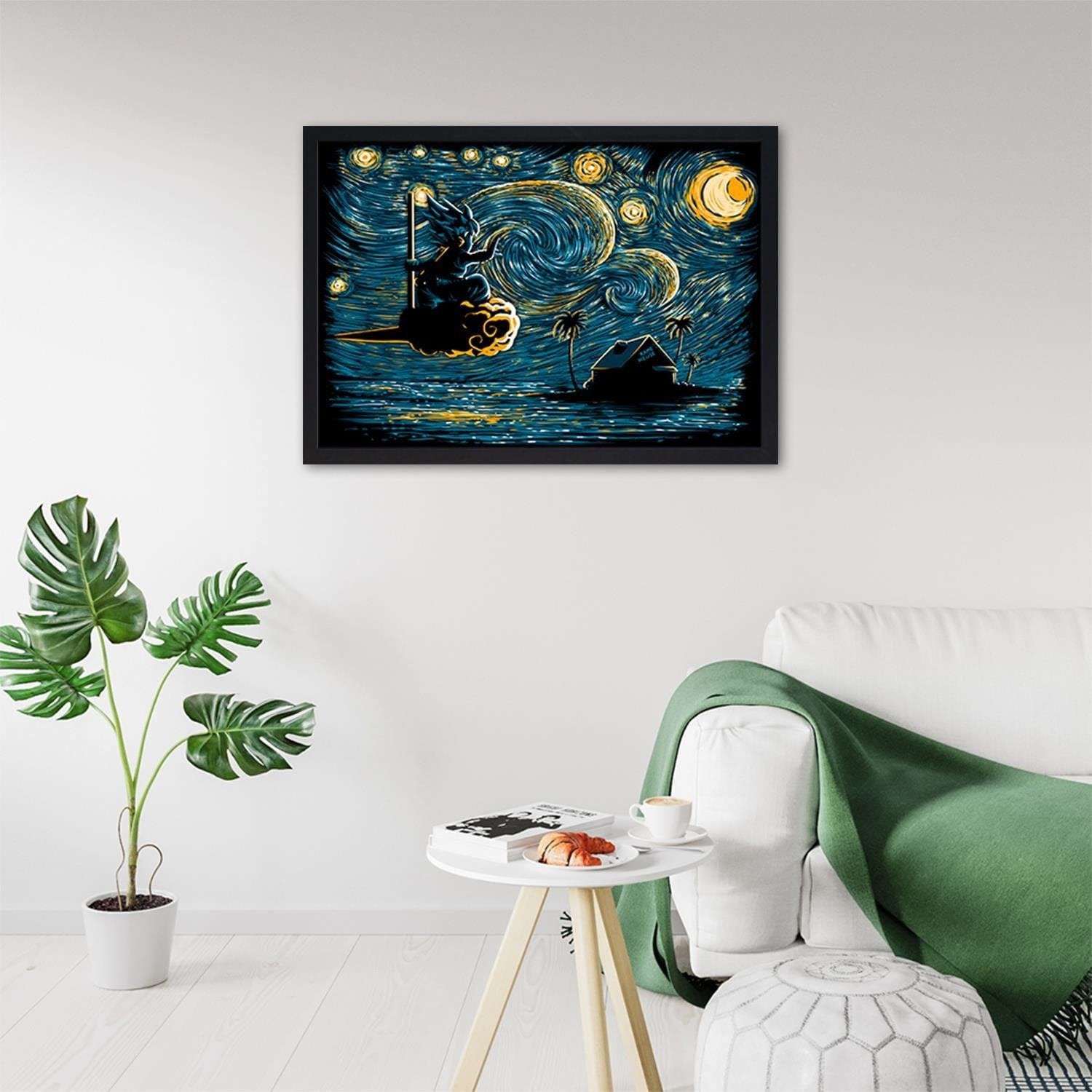 Glezna melnā rāmī - Goku On The Cloud Home Trends