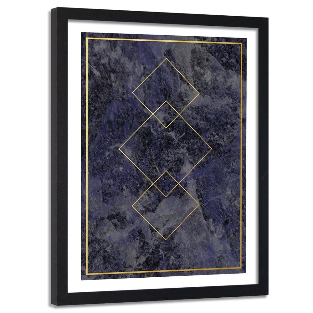 Glezna melnā rāmī - Gold Squares Home Trends