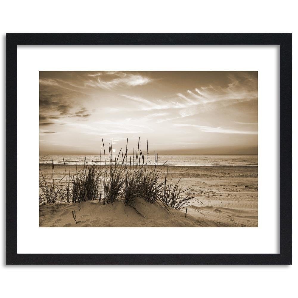 Glezna melnā rāmī - Grass On The Beach 1 Home Trends