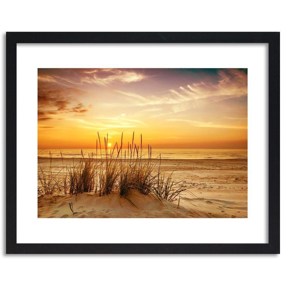 Glezna melnā rāmī - Grass On The Beach 3 Home Trends