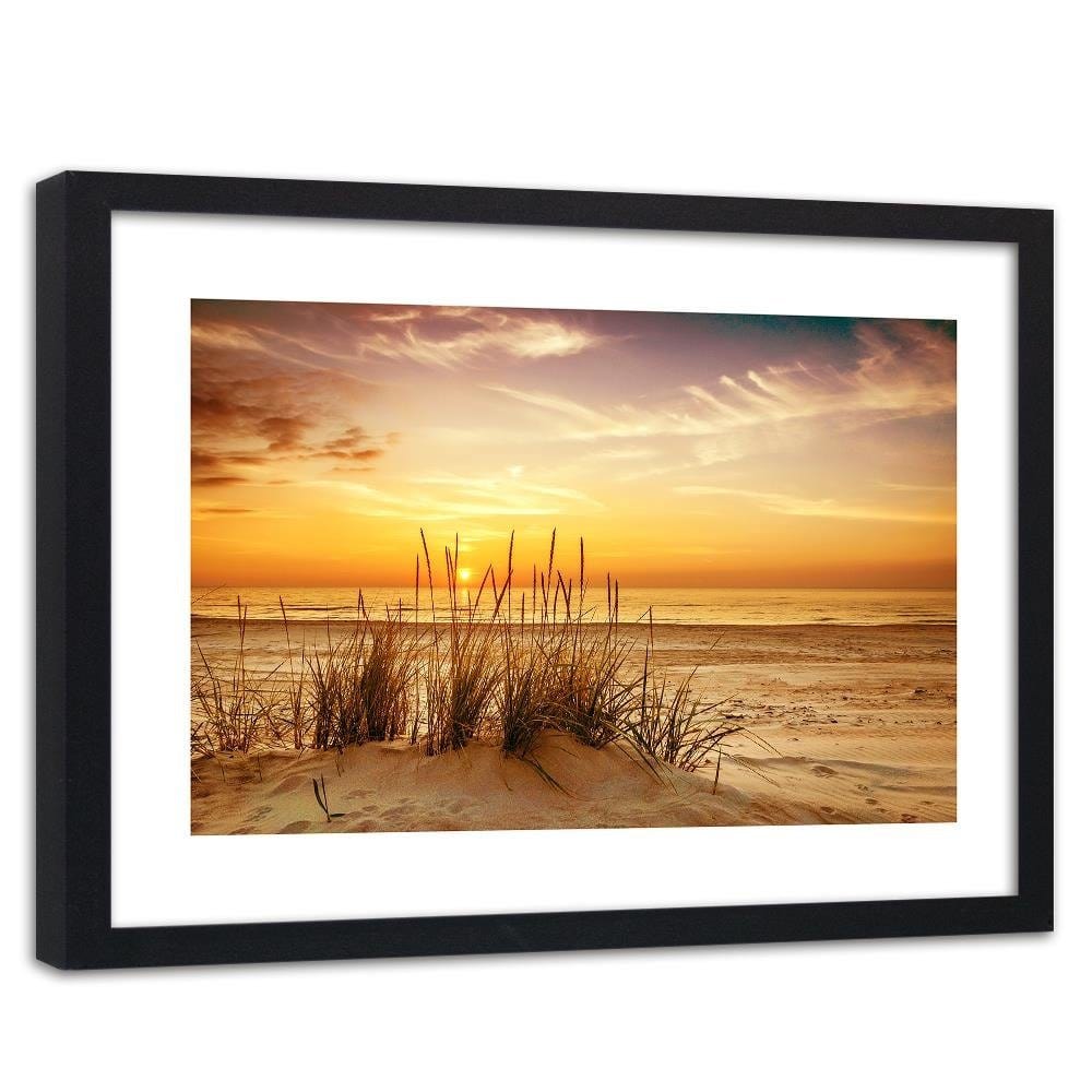 Glezna melnā rāmī - Grass On The Beach 3 Home Trends